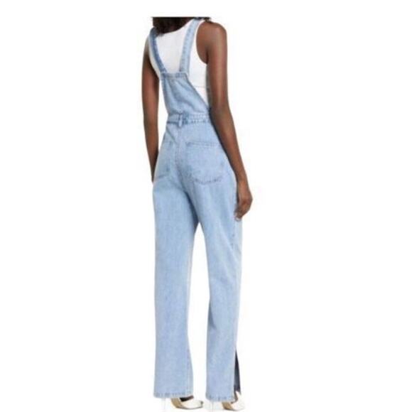 WeWoreWhat Slouchy Slit Overall Rigid Denim Jumper Size Small New - Picture 16 of 16